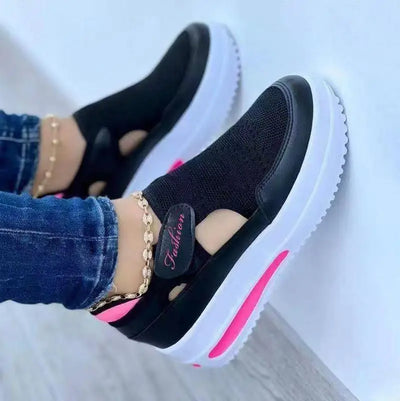 Women's red sports shoes, canvas tennis shoes, women's casual sports shoes, platform shoes, empty shoes